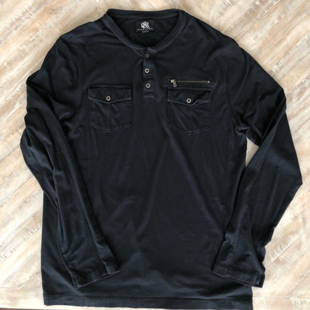 Rock & Republic Black Henley